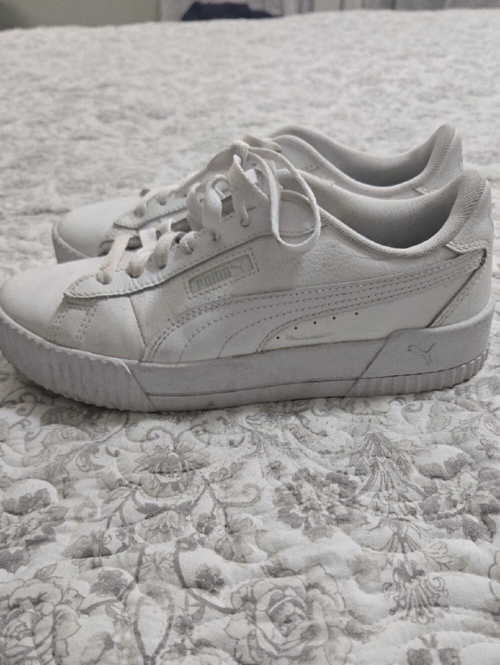 Puma Women’s White Lace-Up Sneakers - Picture 2 of 6